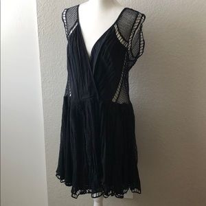 Free People, Black Mesh Dress, L